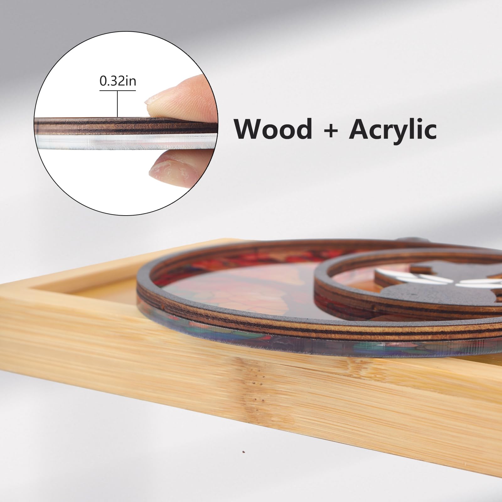 CCiaga handmade acrylic-wood memorial ornament combines durable materials