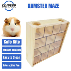 Cdipesp wooden hamster maze with 16 holes promotes exploration and exercise