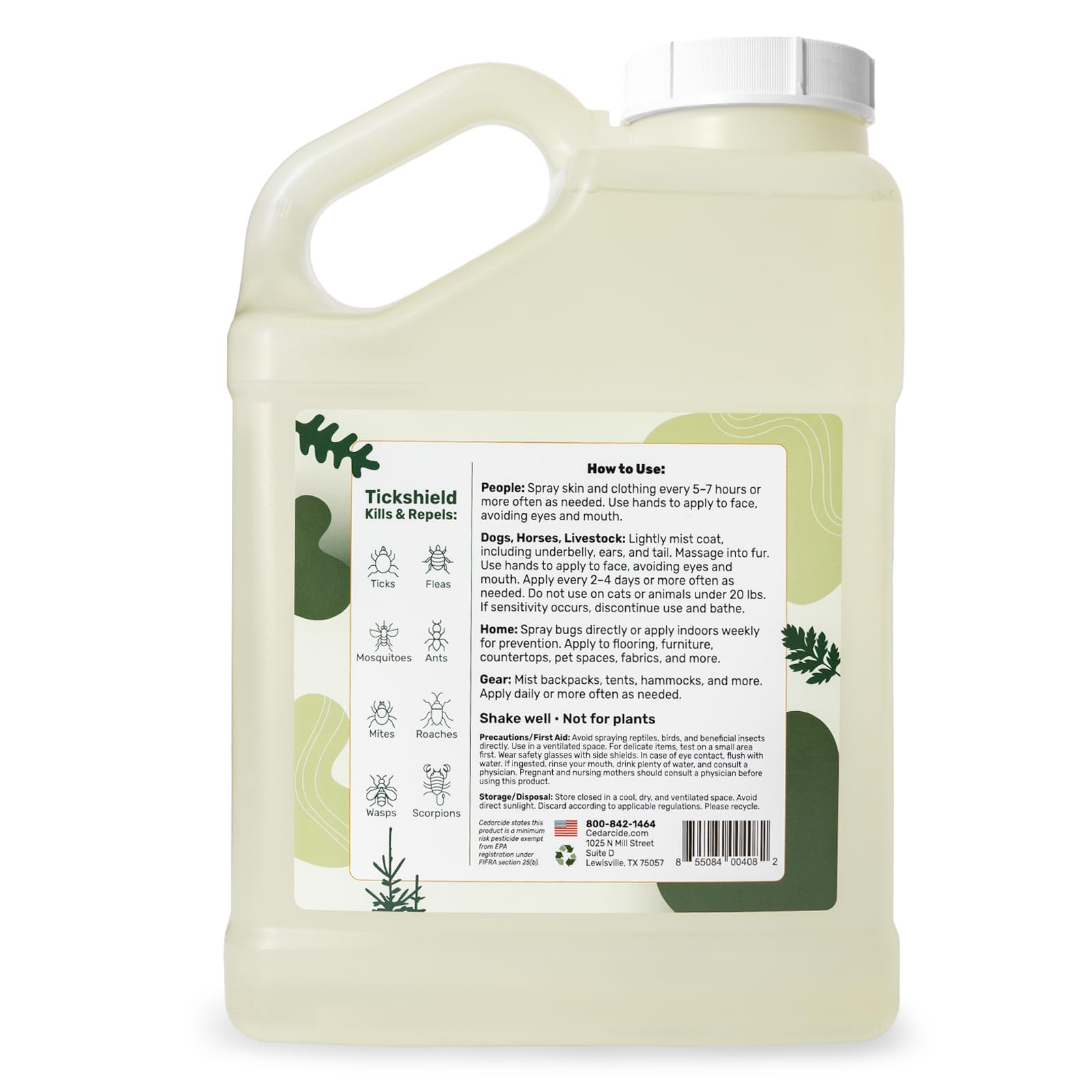 Cedarcide Tickshield cedar oil formula shown as natural pest protection