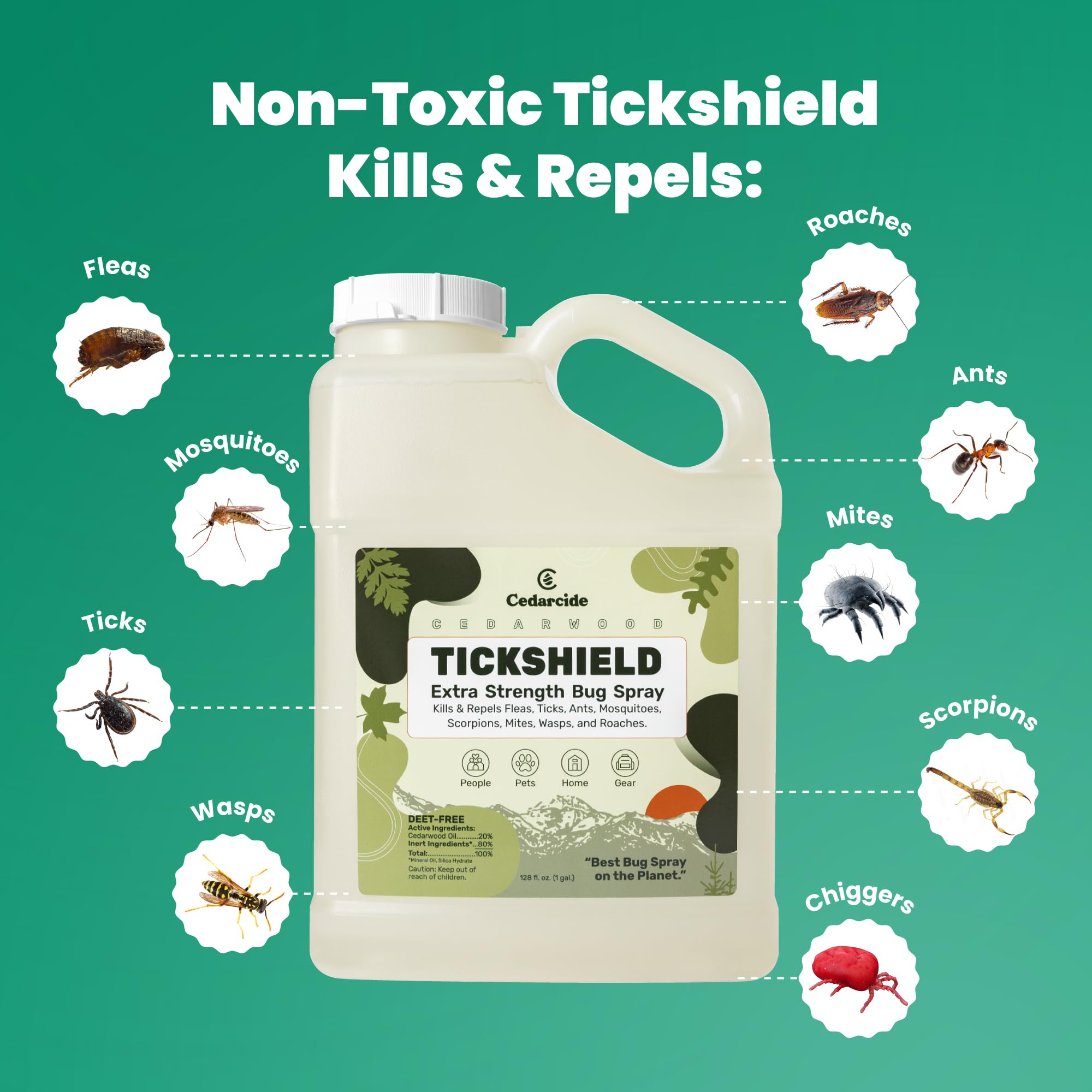 Cedarcide Tickshield people application on skin during outdoor activities
