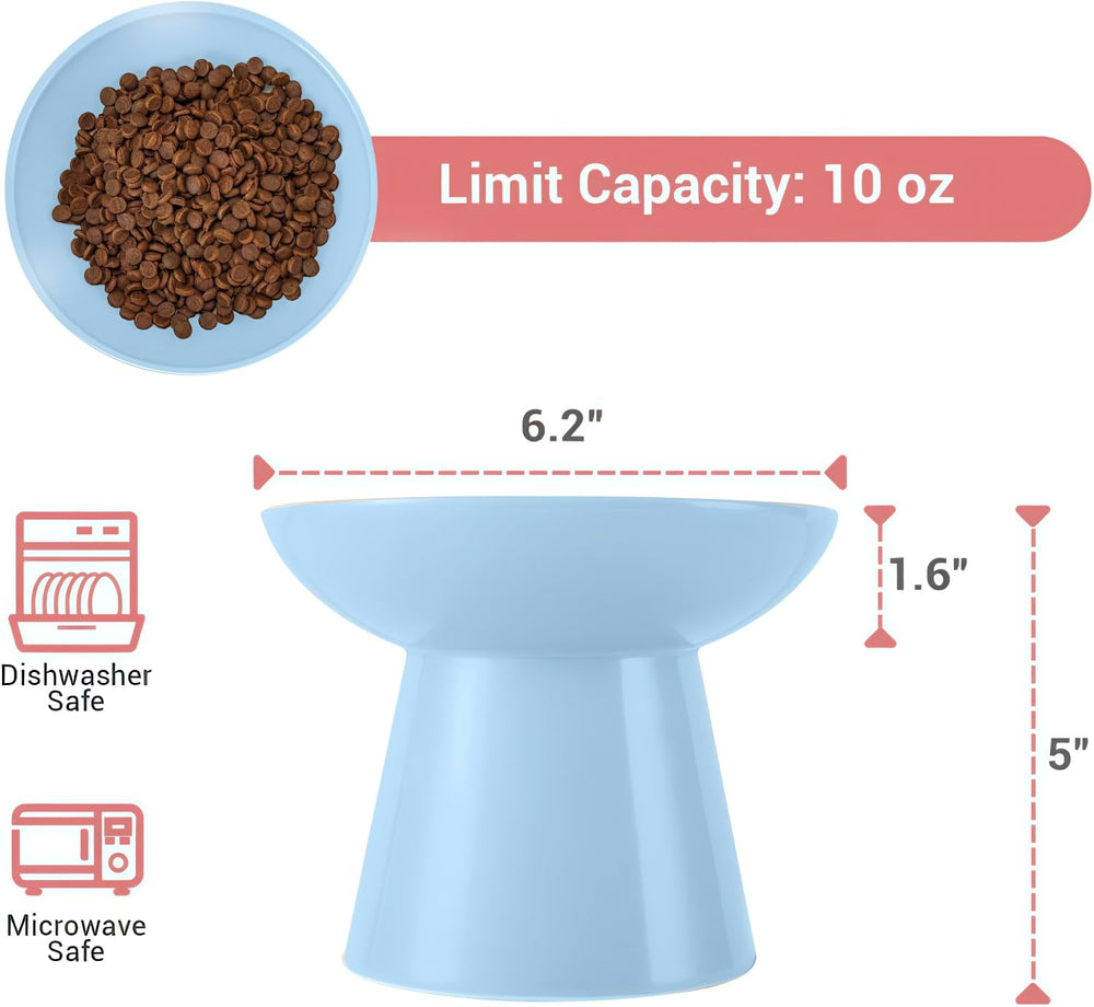 CEEFU cat bowl height five inches enables comfortable feeding for older cats
