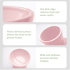 CEEFU whisker-friendly design in ceramic cat bowl for comfortable meals.