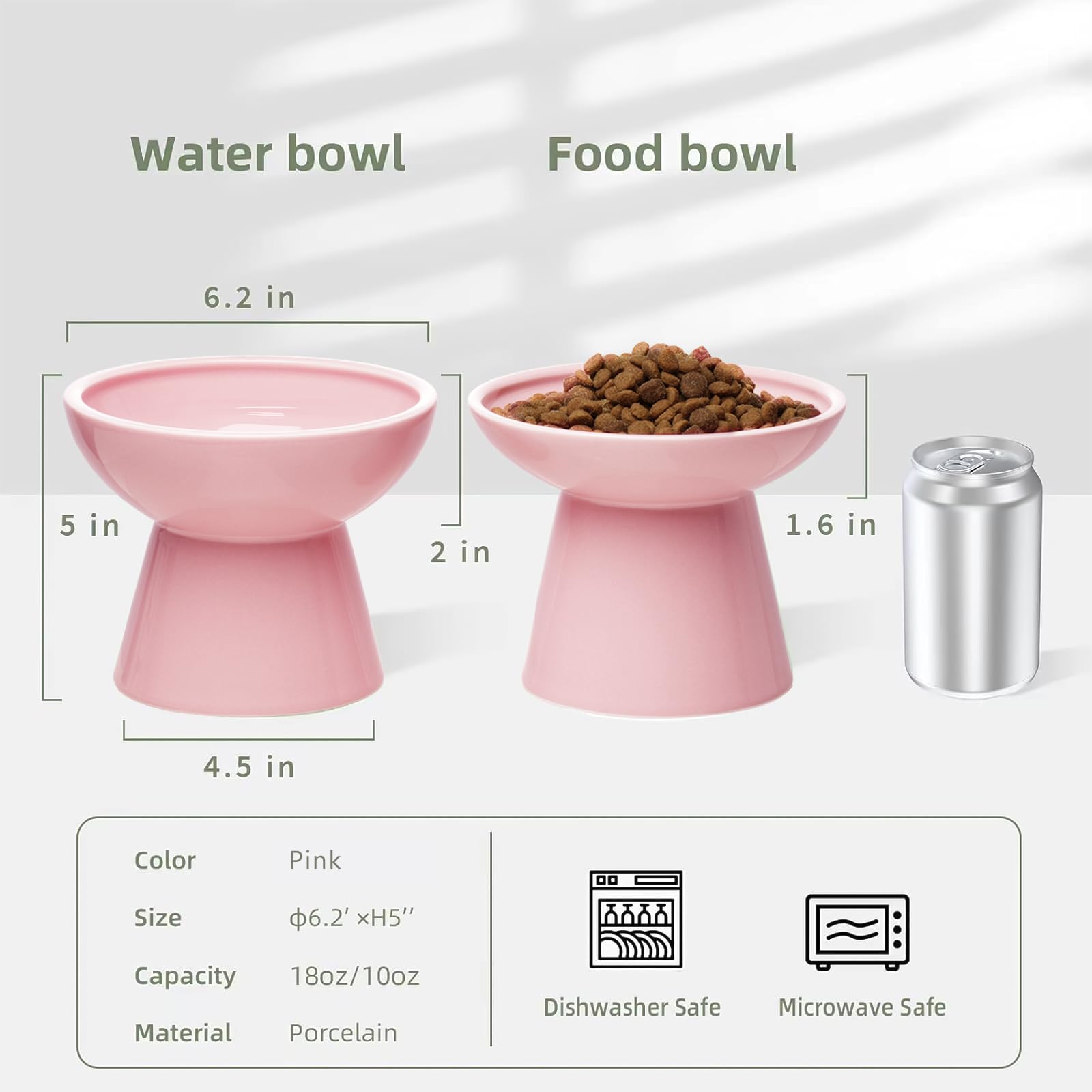 Ceramic elevated food bowl in pink from CEEFU is sturdy and easy to clean