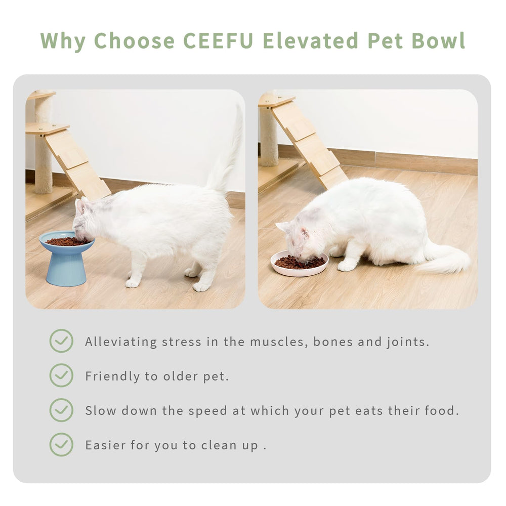 CEEFU dishwasher and microwave safe cat bowl for quick cleaning