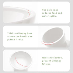 CEEFU dishwasher-safe ceramic cat bowl for quick cleanup after meals.