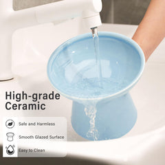 CEEFU durable ceramic bowl resists tipping and bacteria buildup