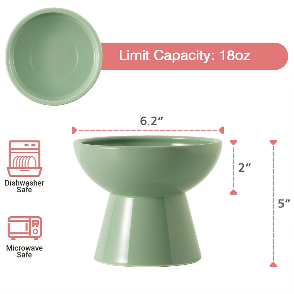 CEEFU elevated cat bowl, 5 inch height promotes comfortable feeding