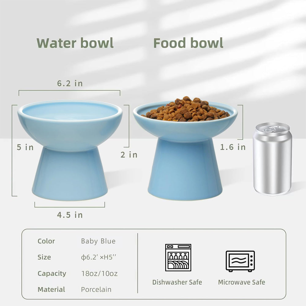 CEEFU elevated ceramic cat bowls for water, stable and easy to sip.