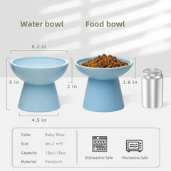 CEEFU elevated ceramic cat bowls for water, stable and easy to sip.