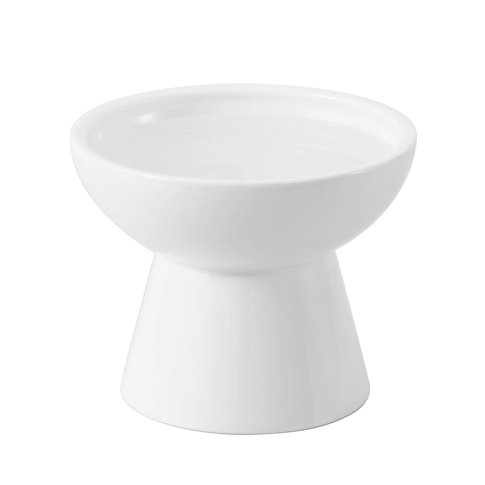 CEEFU elevated ceramic cat water bowl supports comfortable drinking height