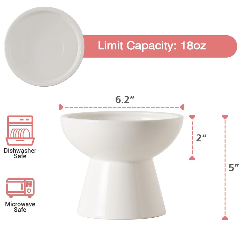 CEEFU extra-wide cat bowl 6.2-inch opening reduces whisker fatigue