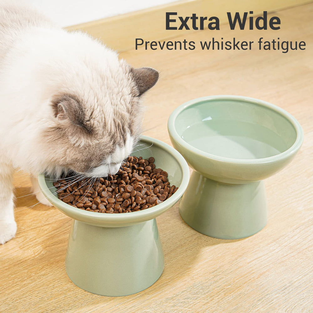 CEEFU whisker-friendly design, deep and wide for kibble access