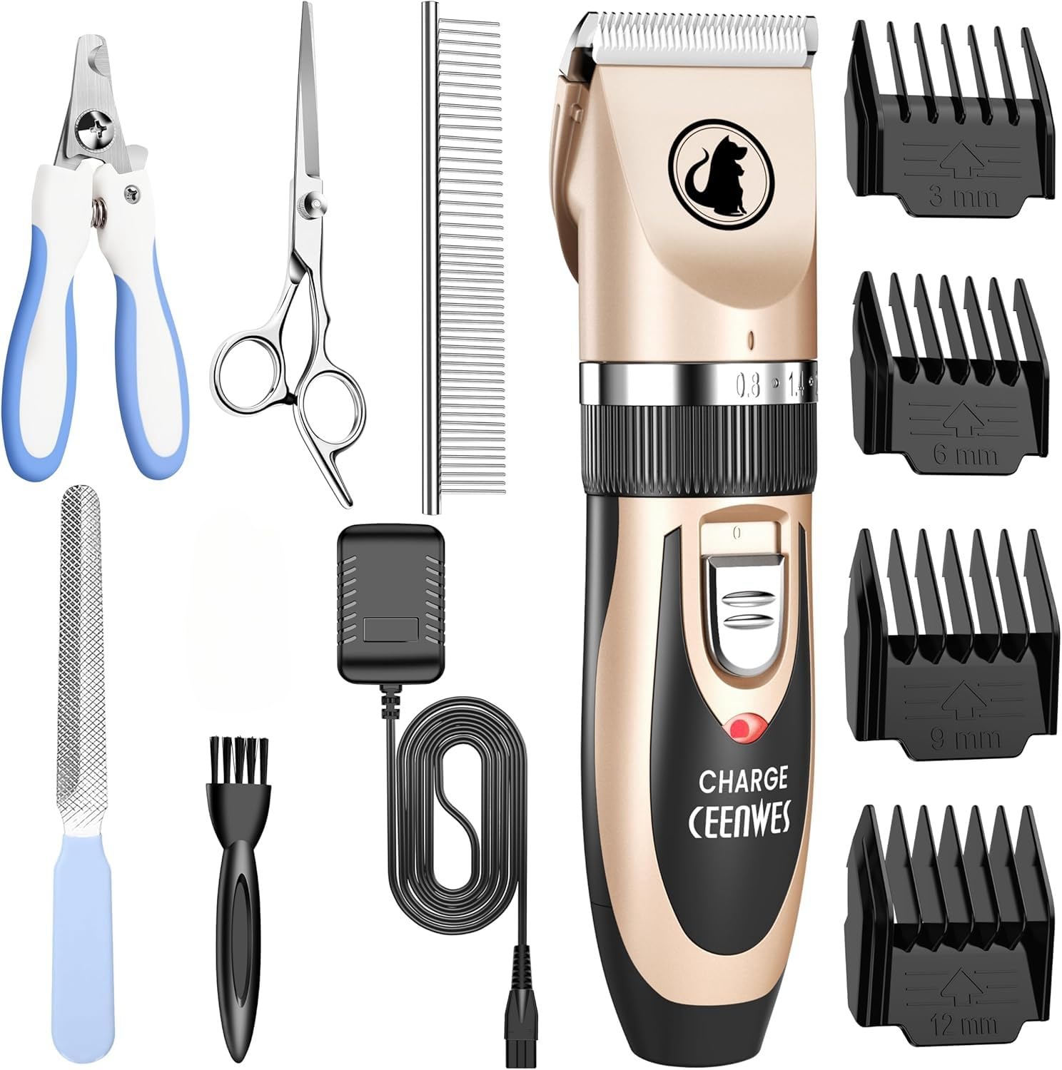Ceenwes dog clippers low-noise design for calm grooming sessions