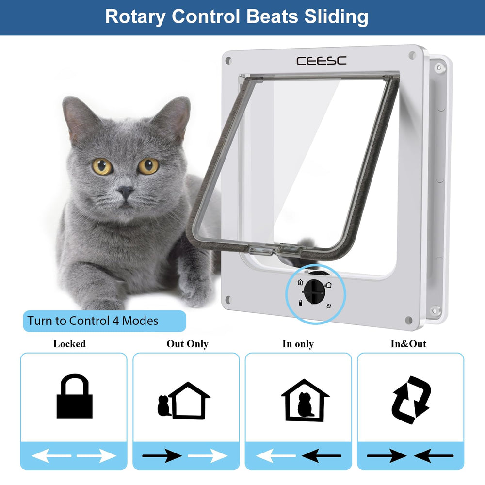 CEESC cat door rain seal provides waterproof protection for exterior installation.