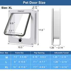 CEESC weatherproof ABS cat door highlights durable exterior against rain and wind.