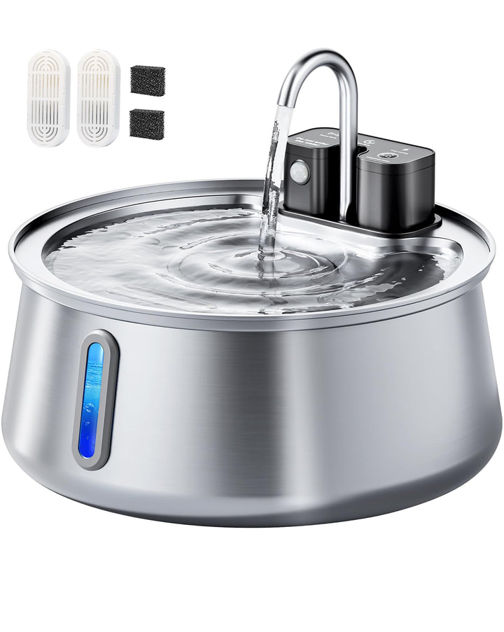 CEESC cordless cat water fountain with 4L tank, ideal for multiple pets.