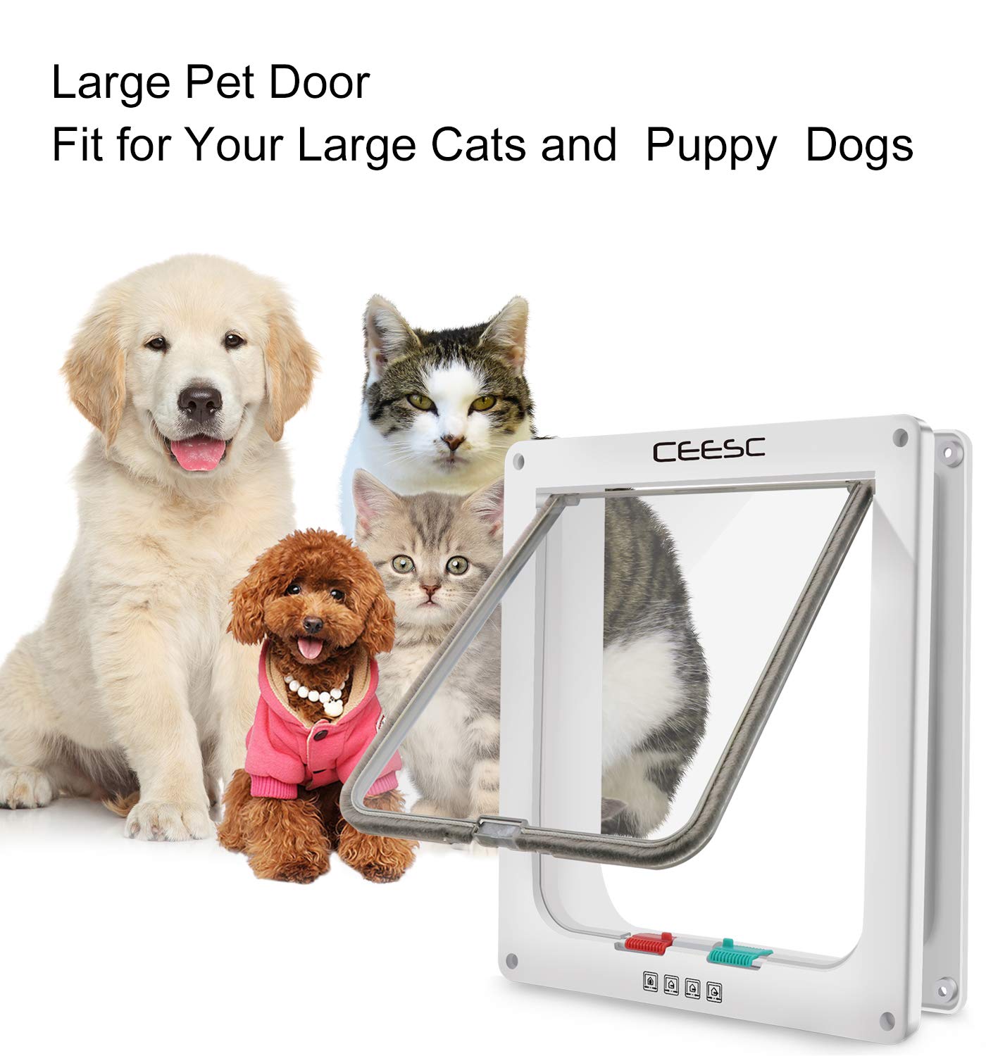 CEESC Extra Large Cat Door installation kit ready for quick setup