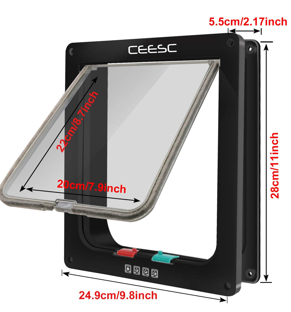CEESC extra large cat door exterior weather seal to keep rain out