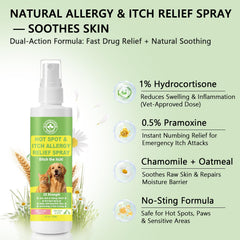 Close-up of chamomile and oatmeal ingredients soothing irritated skin