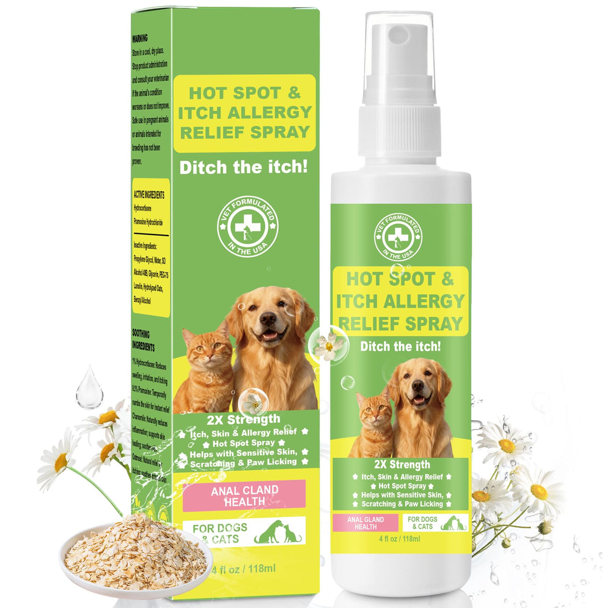 CeliAeh hot spot relief spray bottle shown for quick pet soothing