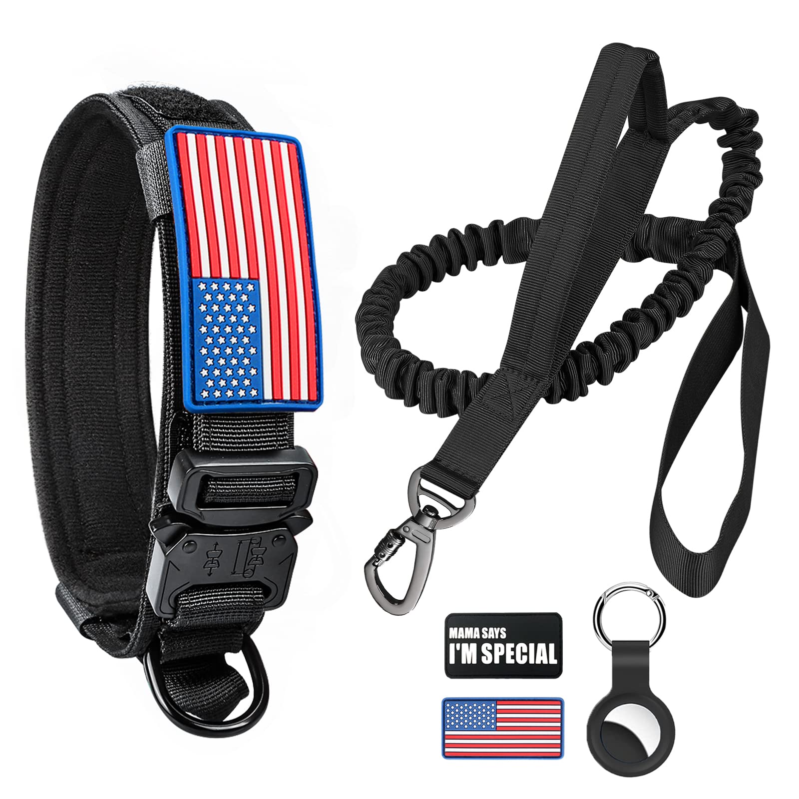 Celifelight tactical dog collar with USA flag buckle for durable outdoor adventures