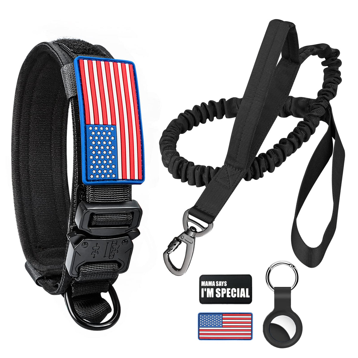 Celifelight tactical dog collar with USA flag buckle for durable outdoor adventures