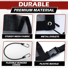 CEMZENFIX universal-fit hooks-bungee shows tool-free installation and versatile vehicle anchoring.