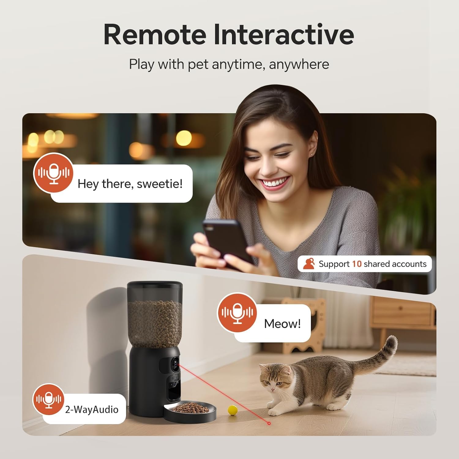 Centvicam two-way audio lets you talk to your pet remotely