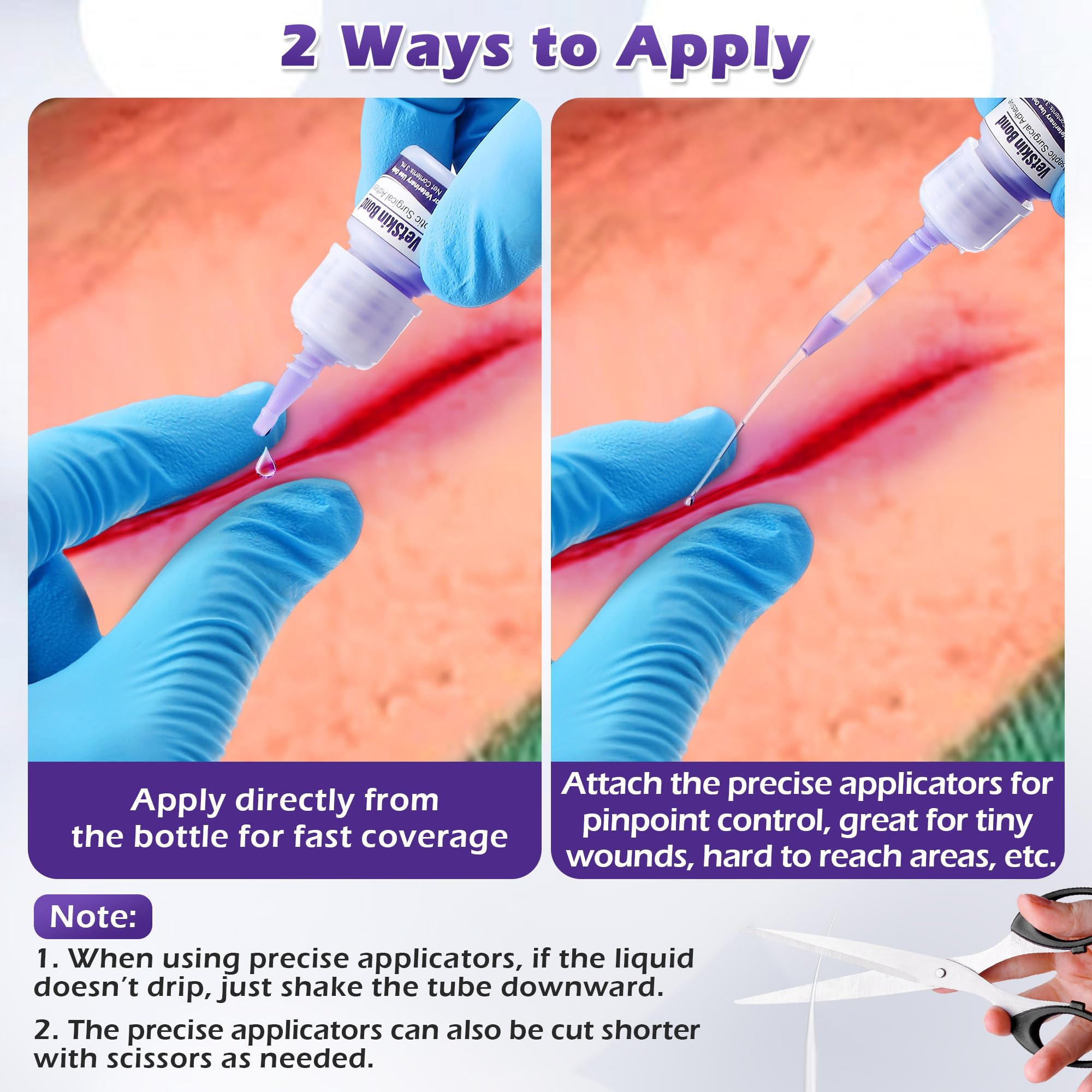 Ceoighe 10 fine-tip applicators enable precise wound treatment.