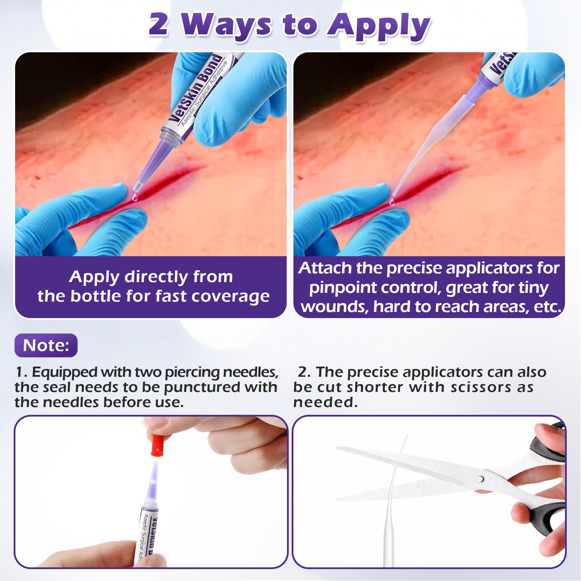 Ceoighe waterproof skin adhesive protects healing skin on pets.