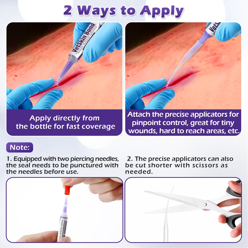 Ceoighe waterproof skin adhesive protects healing skin on pets.