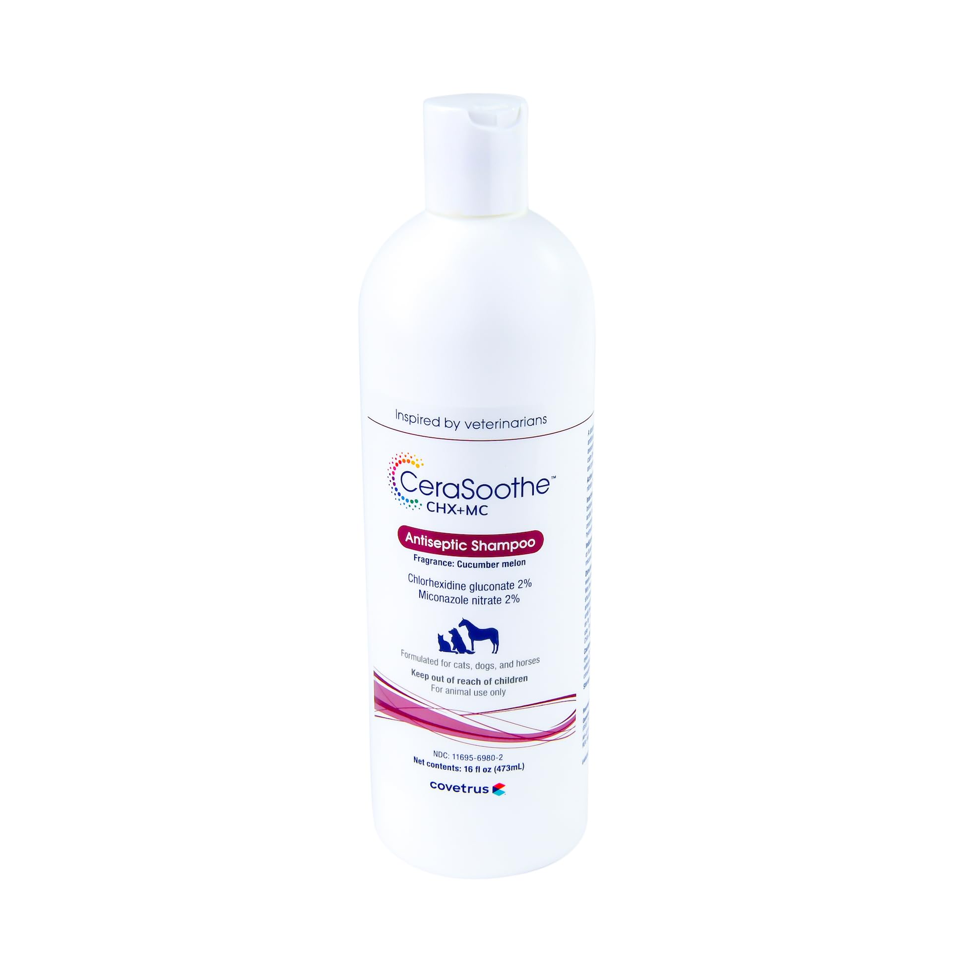 CeraSoothe CHX+MC shampoo bottle for routine antiseptic cleansing of pets