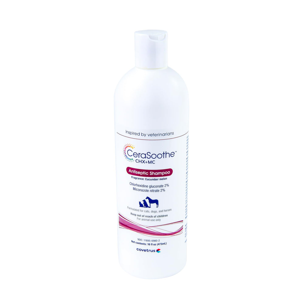 CeraSoothe CHX+MC shampoo bottle for routine antiseptic cleansing of pets