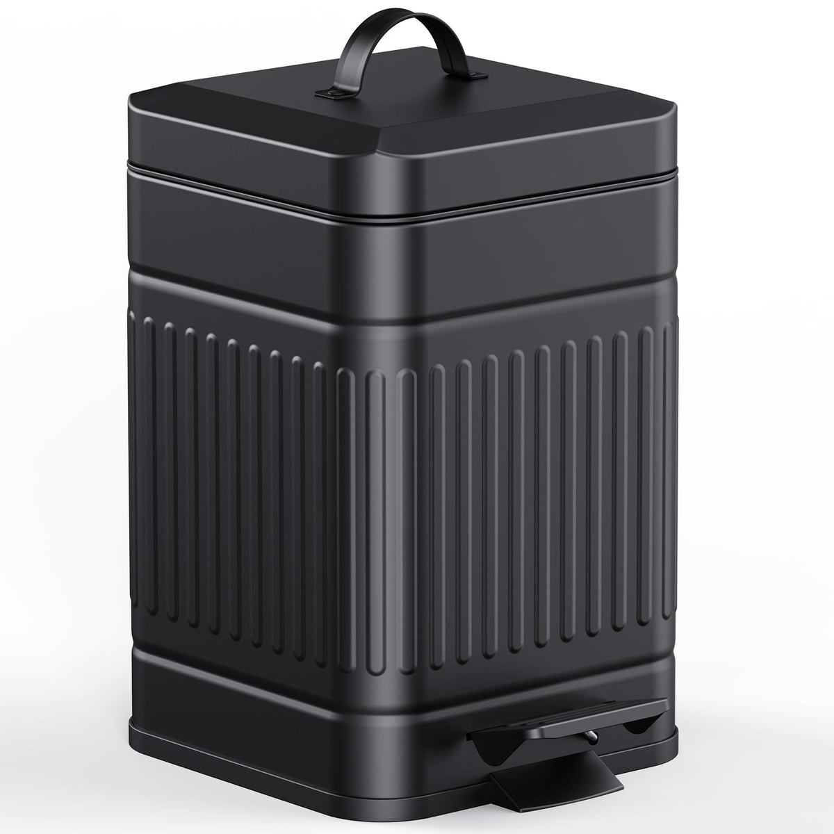 CEROELDA small trash can with lid, front view, quiet soft-close for home use.