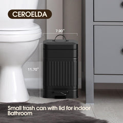 CEROELDA stainless steel trash bin, inner bucket removal for easy dumping and cleaning.