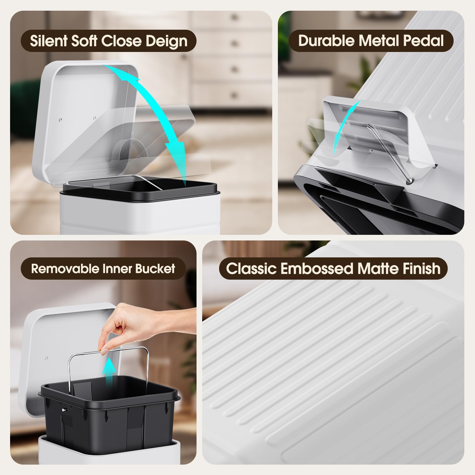 CEROELDA pedal soft-close system reduces noise during use