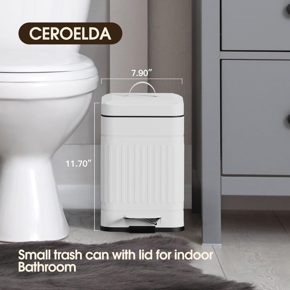 CEROELDA stainless steel matte finish trash can with fingerprint resistance and easy cleaning