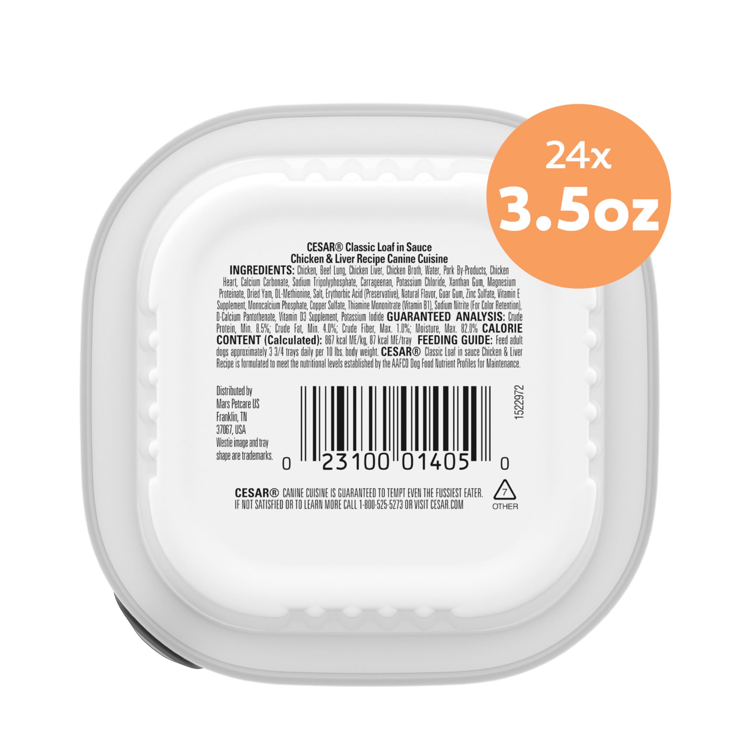 Cesar Classic Loaf in Sauce serving dish.