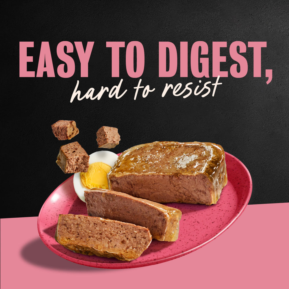 Front packaging of Cesar Classic Loaf in Sauce Bacon & Egg