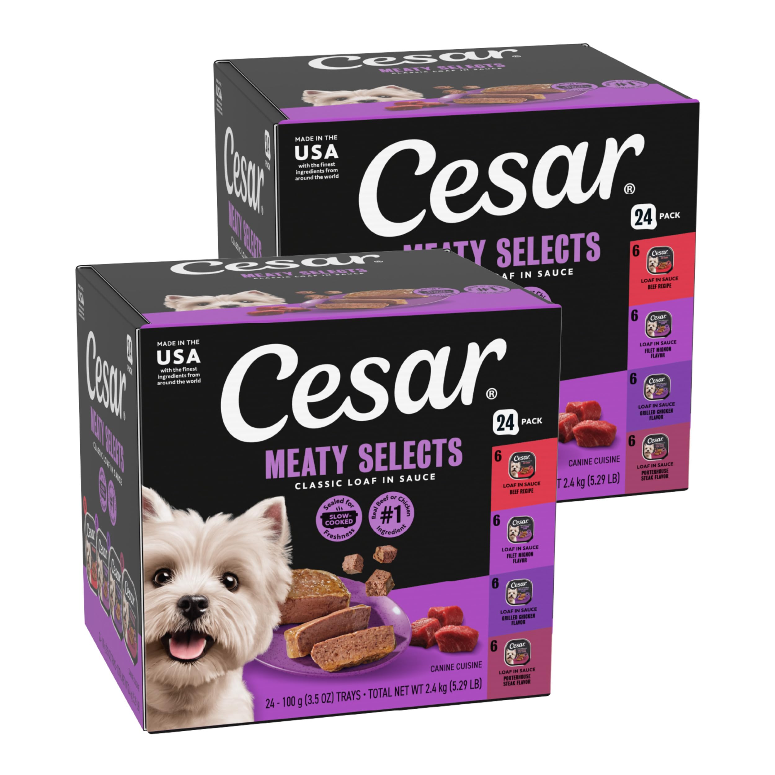 Cesar Classic Loaf in Sauce beef tray featuring real beef for a protein-packed meal