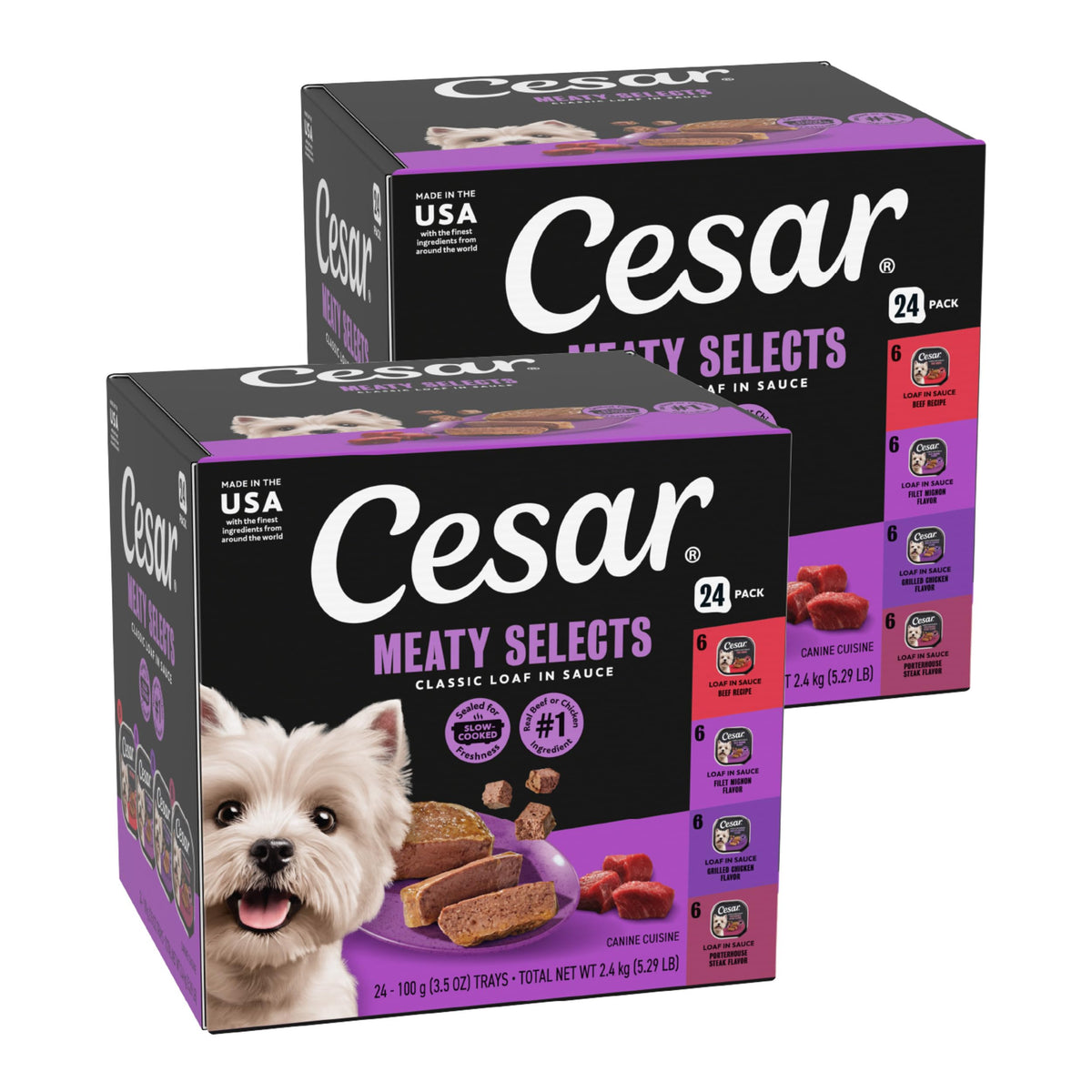 Cesar Classic Loaf in Sauce beef tray featuring real beef for a protein-packed meal