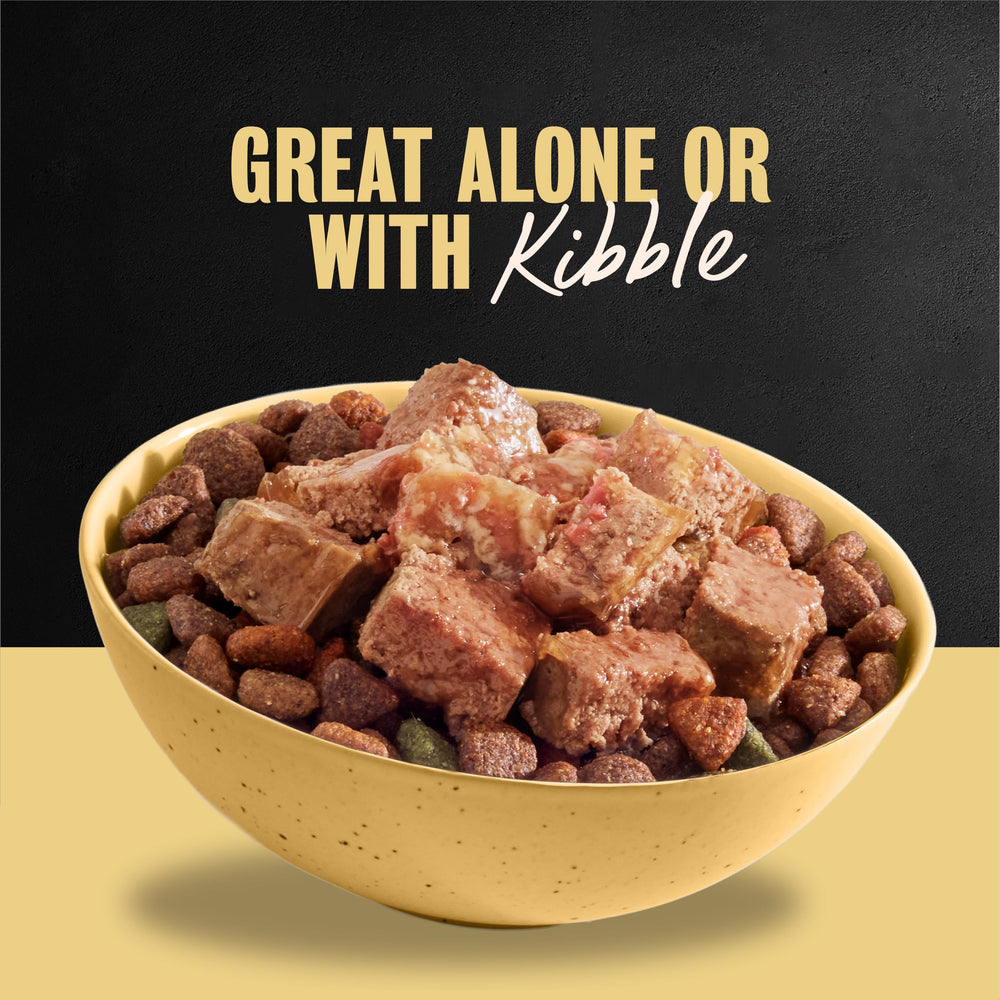 Cesar easy-to-digest wet food supports comfortable digestion at mealtime.