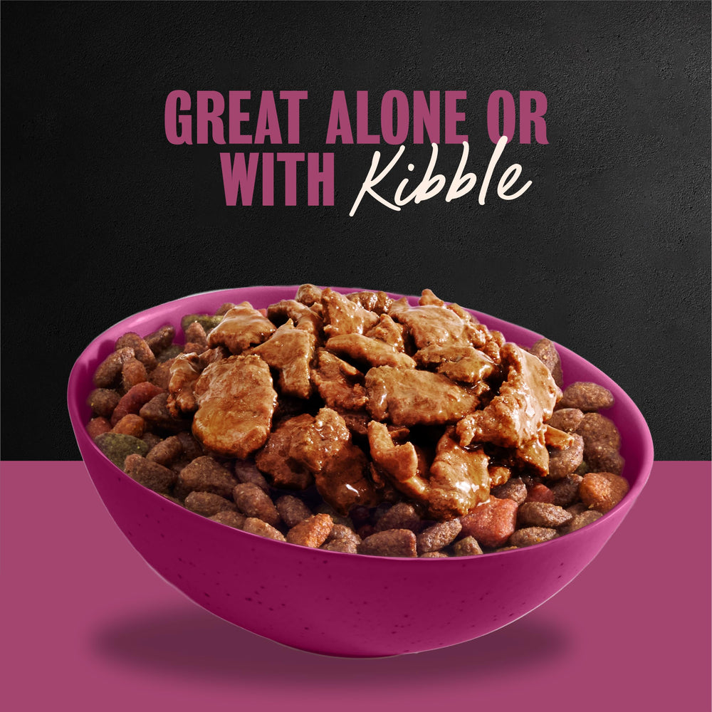 Cesar Filets in Gravy Prime Rib real meat texture highlights protein.
