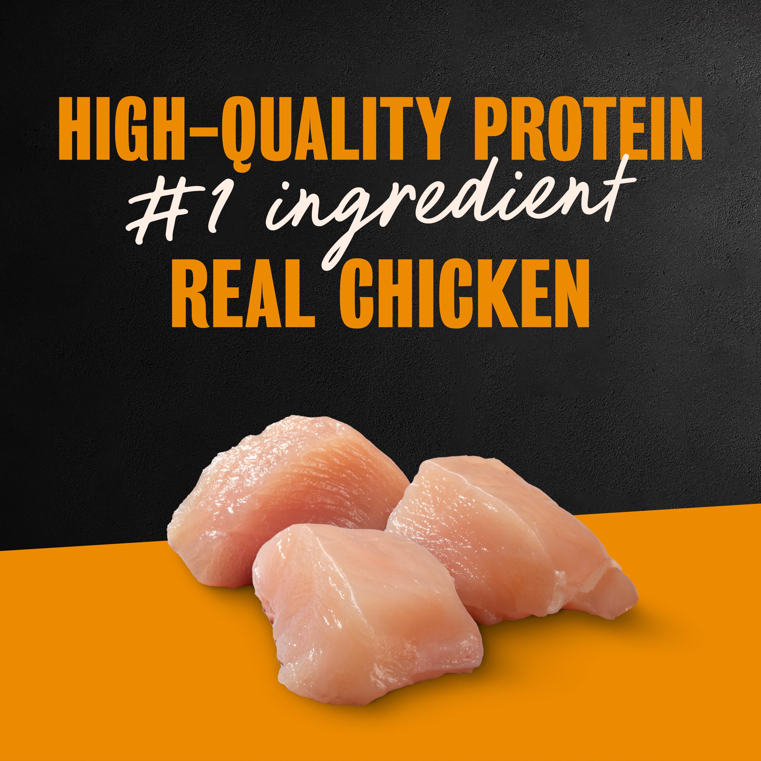 Cesar Filets in Gravy Rotisserie Chicken: real chicken as the top ingredient.