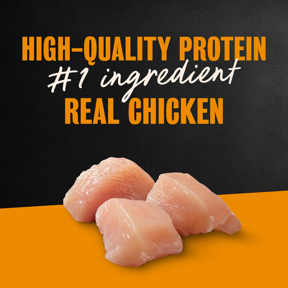Cesar Filets in Gravy Rotisserie Chicken: real chicken as the top ingredient.