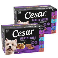 Cesar Home Delights beef tray shows real meat as the primary ingredient for a tasty meal