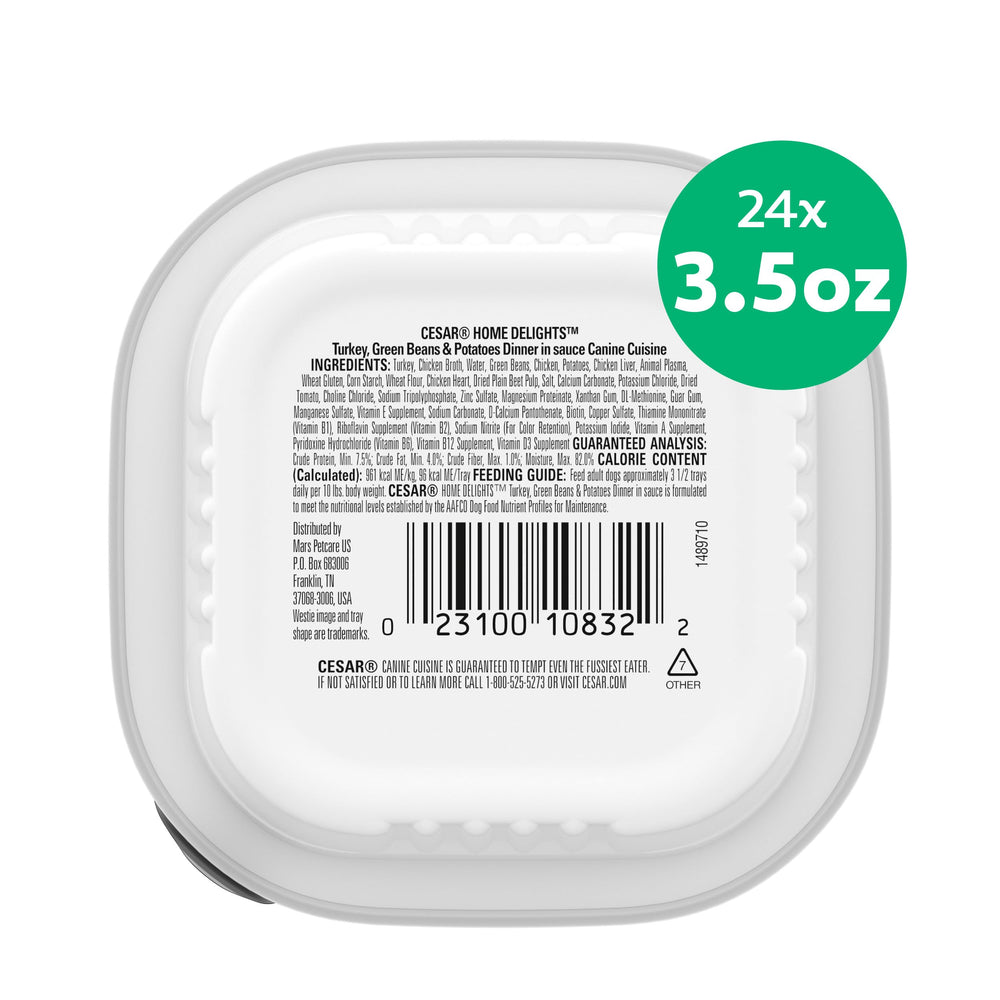 Cesar Home Delights contains no fillers, added sugar, or artificial flavors.