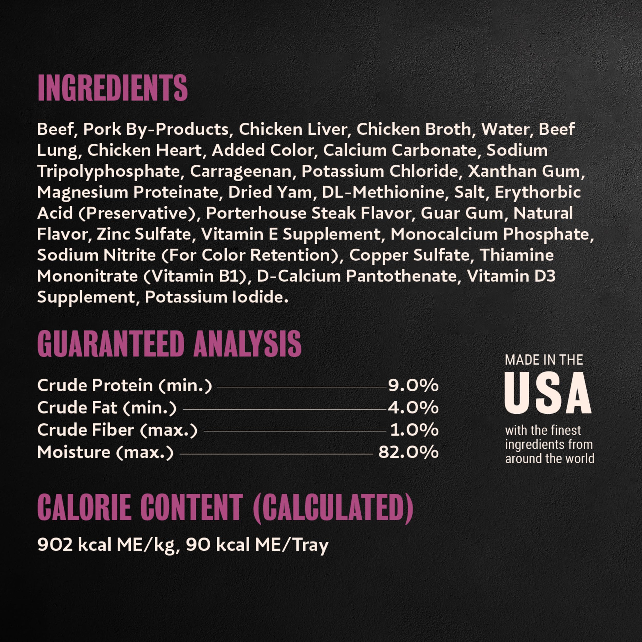 No fillers and artificial flavors highlighted in Cesar wet dog food.