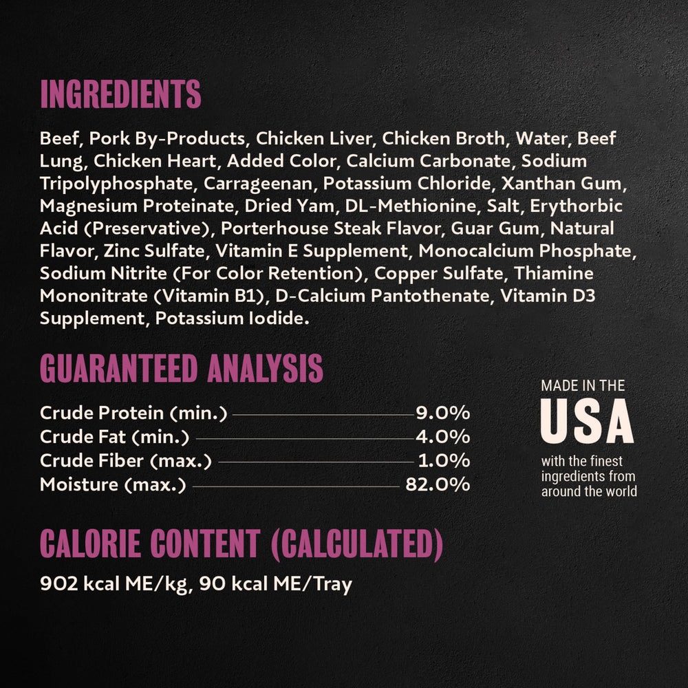 No fillers and artificial flavors highlighted in Cesar wet dog food.
