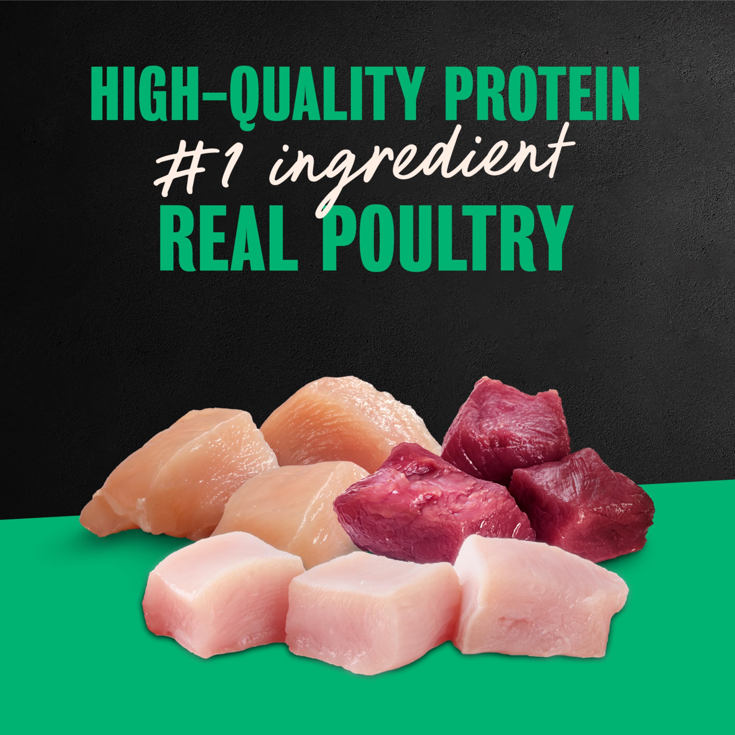 Cesar Poultry Lovers real poultry ingredient close-up highlights high-protein option